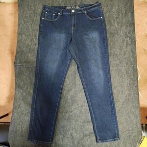 Live in Love Womens Plus Size 20 Dark Wash Embellished Y2K McBling Jeans
